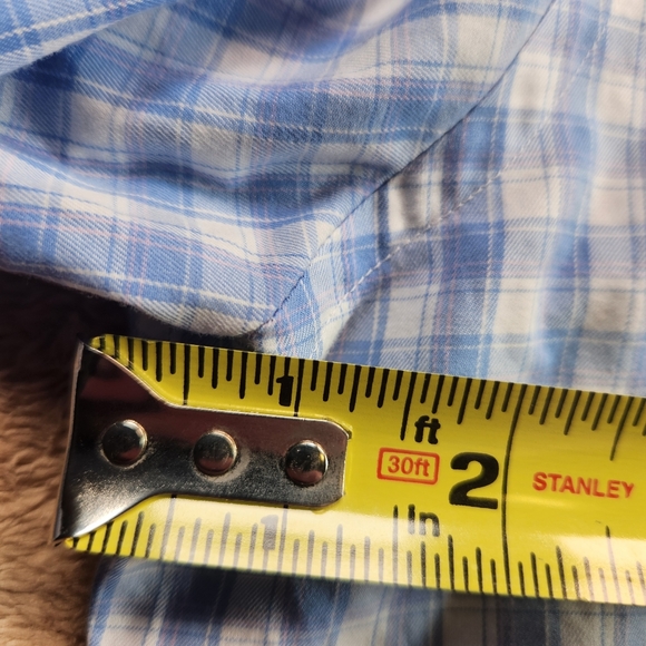 Peter Millar Light Blue and White Plaid Casuel Shirt Size L - Picture 7 of 13